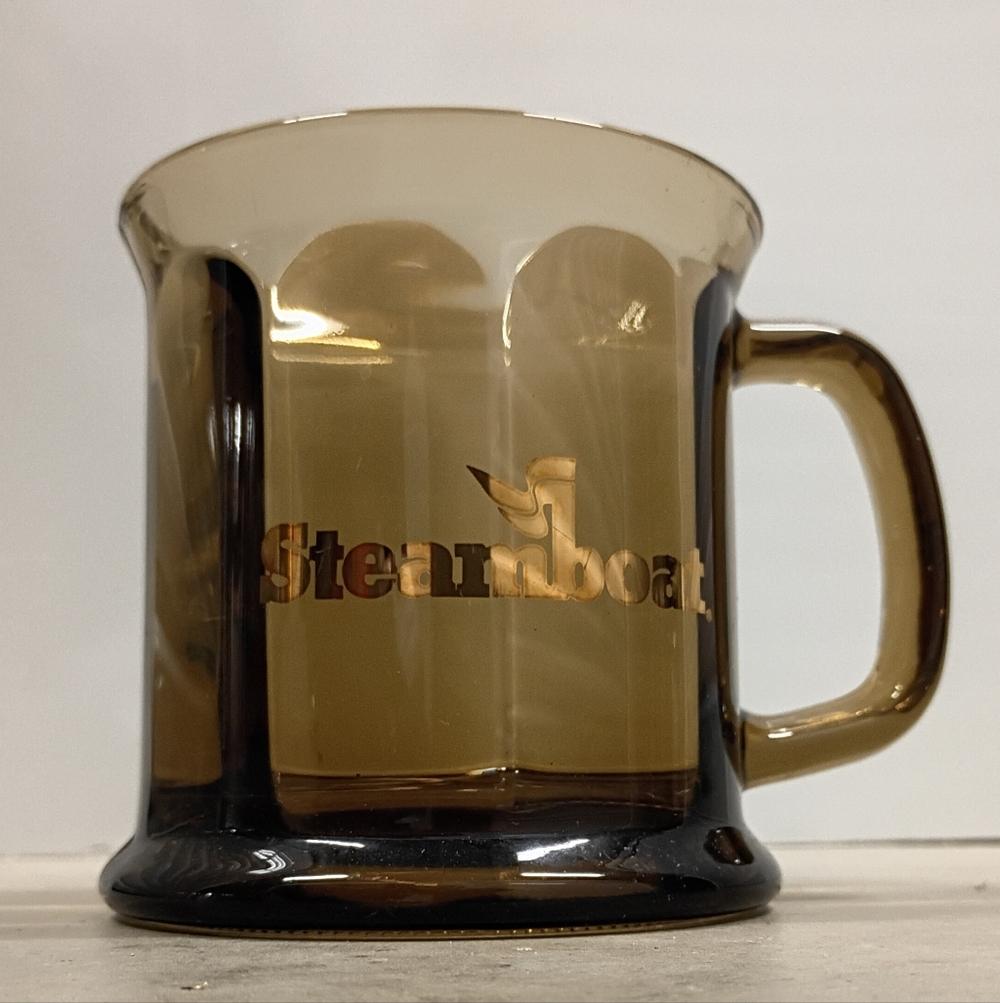 Steamboat Ski Place Logo Brown Glass Coffee Mug